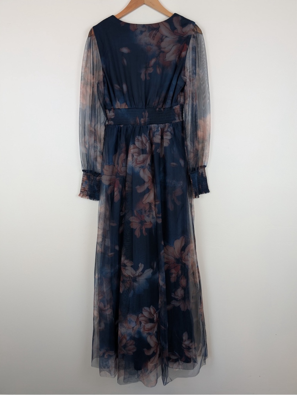 Baltic Born Layla Tulle Maxi Dress Dark Blue Floral - Picture 6 of 8